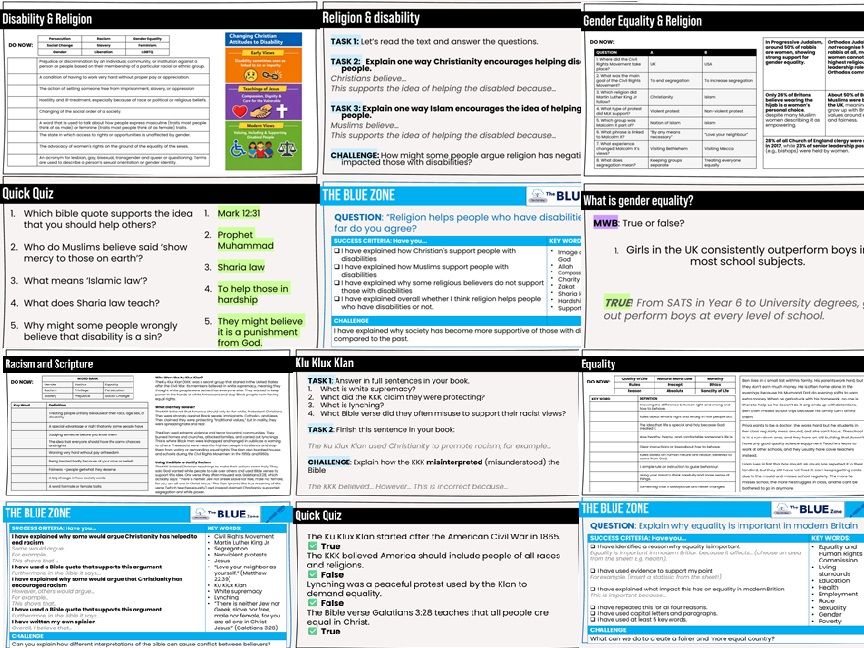 ETHICS Equality & Religion Unit (KS3, RS, RE, RELIGIOUS STUDIES)