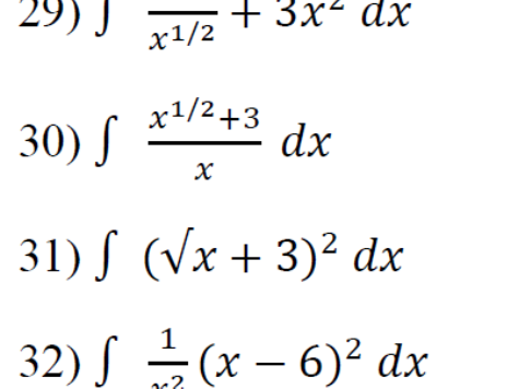 Integration Powers Sums Differences Worksheet
