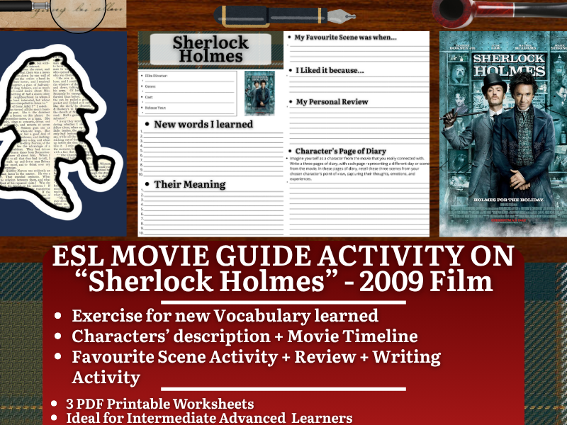 ESL Movie Guide Worksheets - Sherlock Holmes - 2009 Film