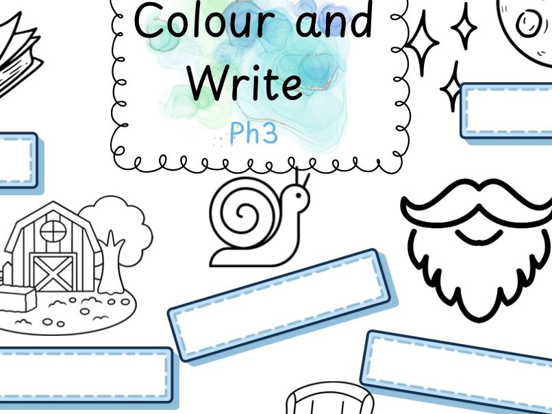 Colour and write Phase 3 phonics activity for continuous provision