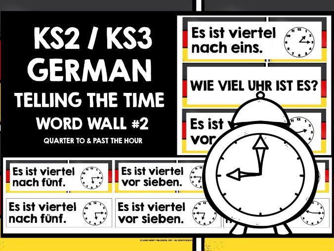 GERMAN TELLING THE TIME WORD WALL #2