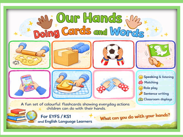 Our Hands Doing Cards and Words
