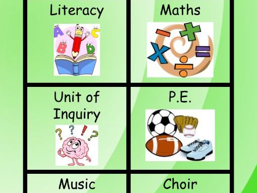 PYP Visual Timetable