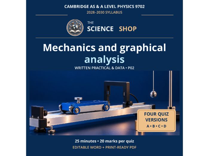 Mechanics and graphical analysis | Cambridge AS Physics 9702 | 4 Revision Quizzes