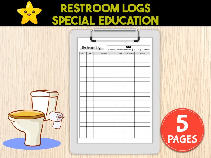 Restroom Toileting Log | Special Education | Urinary Catheterization Log