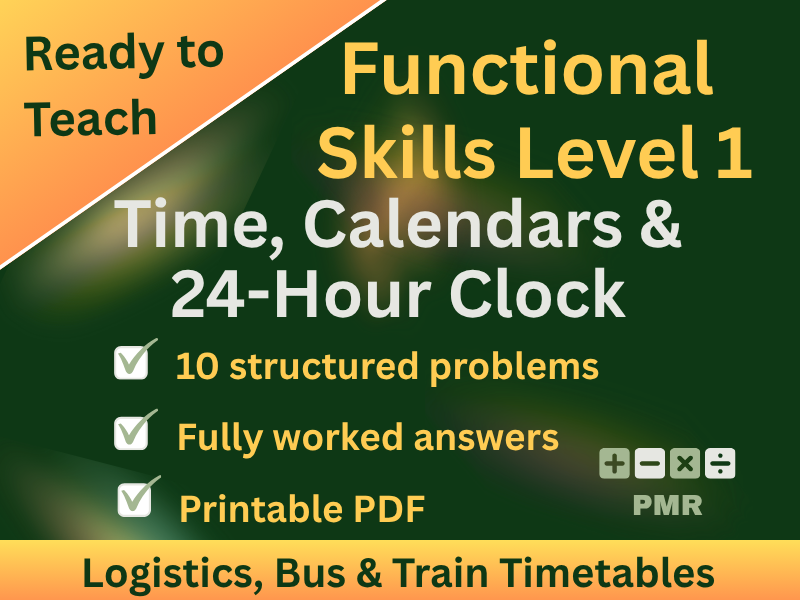 Functional Skills Time L1 Worksheet
