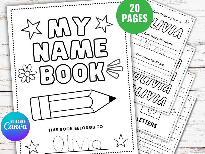 Editable Name Tracing Writing Practice Activity Worksheet for PreK and Kindergarten