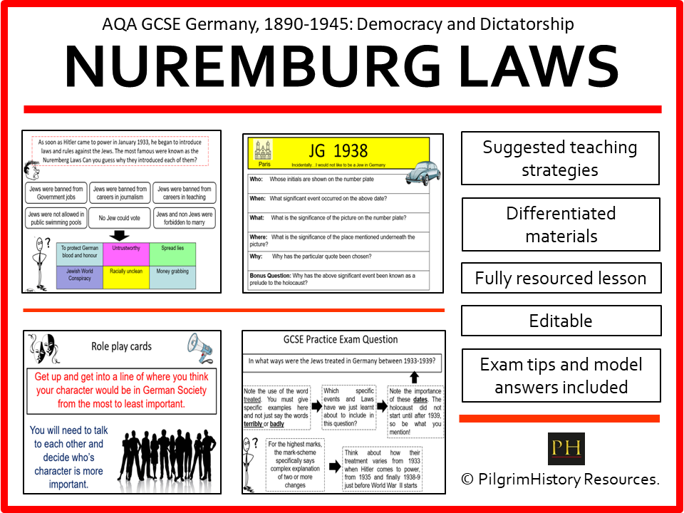 AQA GCSE Germany 1890 - 1945: Democracy and Dictatorship - Nuremberg Laws and Kristallnacht