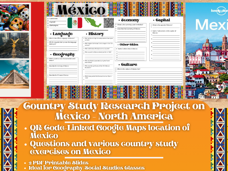Country Study Research Project - Mexico - Social Studies Report - North America