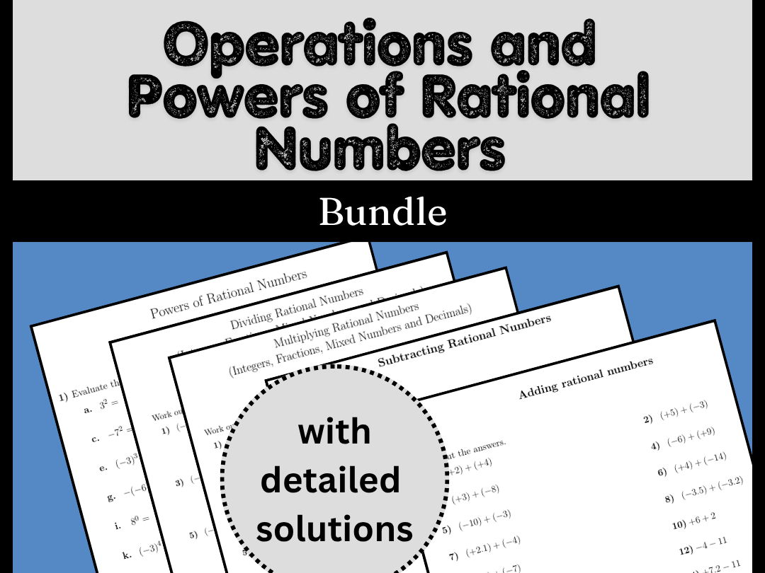 Operations and Powers of Rational Numbers Bundle