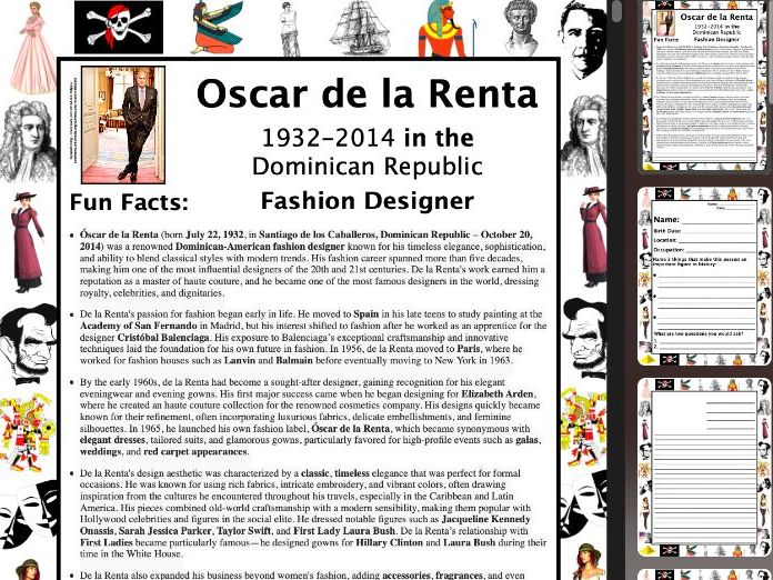 Oscar de la Renta PACKET & ACTIVITIES, Important Historical Figures Series