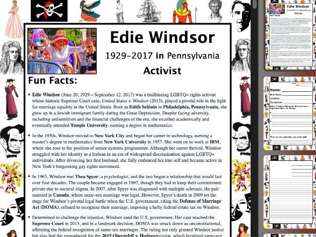 Edie Windsor PACKET & ACTIVITIES, Important Historical Figures Series