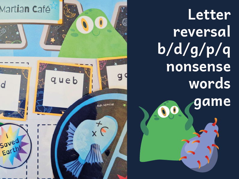 Letter reversal b / d / p / g / q nonsense words game