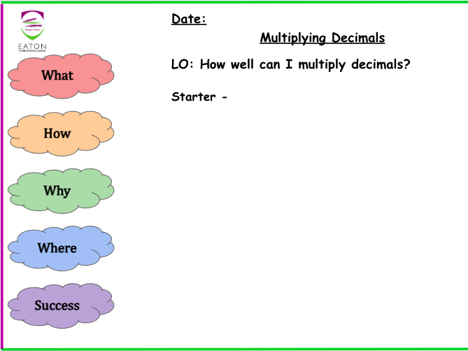 Primary - Multiplying Decimals