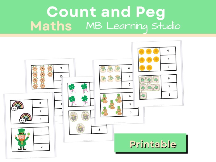 St Patrick´s Day Count and Peg Cards
