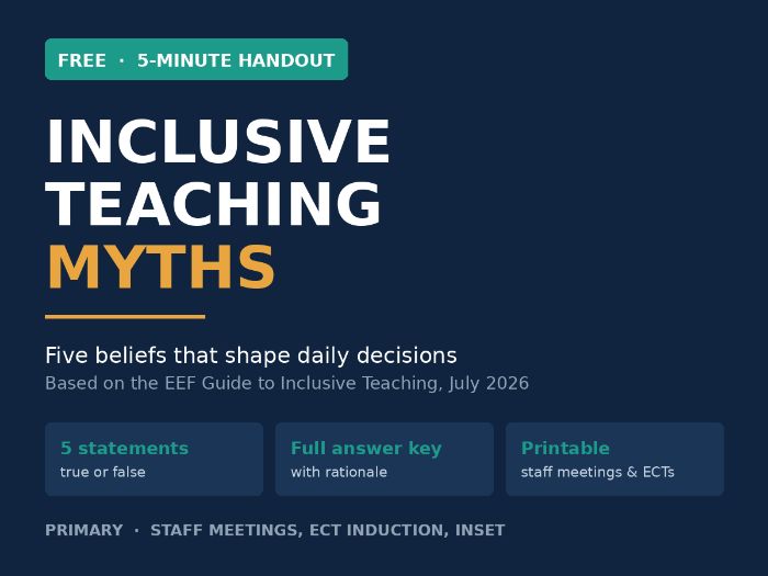 Inclusive Teaching Myths: FREE Staff Quiz + Answers