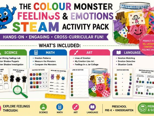 Colour Monster Feelings STEAM Activities