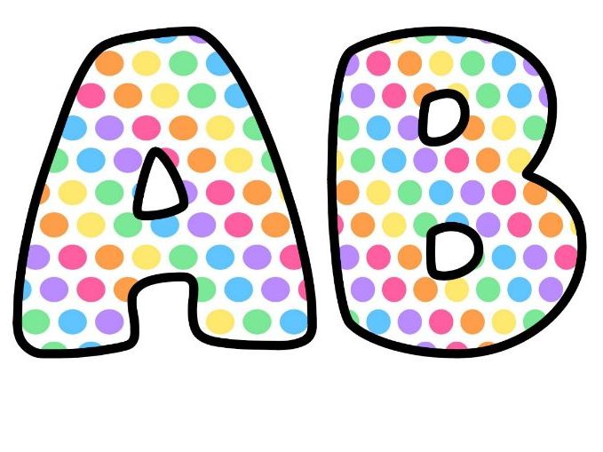 Big Bright Dots Bubble Letters | Polka Dot Bulletin Board Letters | Printable Alphabet A-Z and 0-9