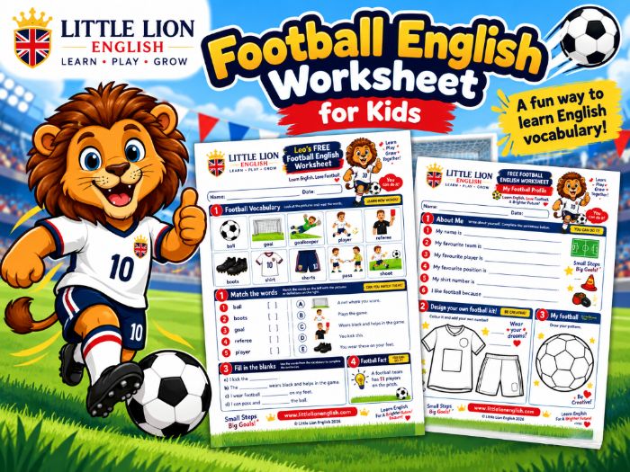 Football English Worksheet for Kids