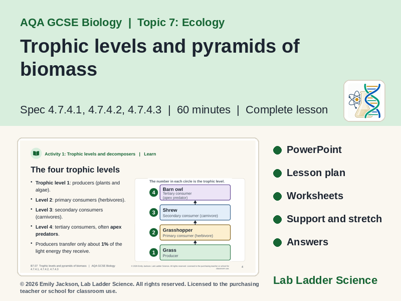 B7-07 Trophic Levels & Biomass: AQA GCSE Biology