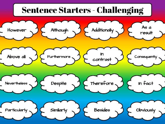 university assignment sentence starters