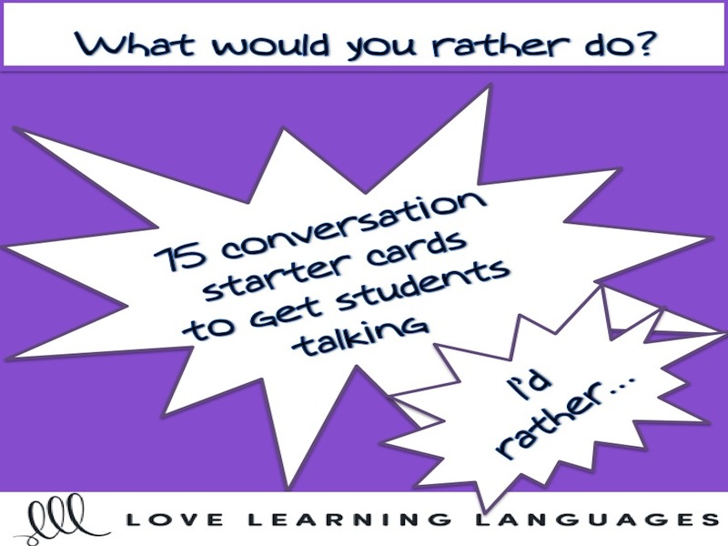 What would you rather do? 75 conversation prompt cards + Powerpoint