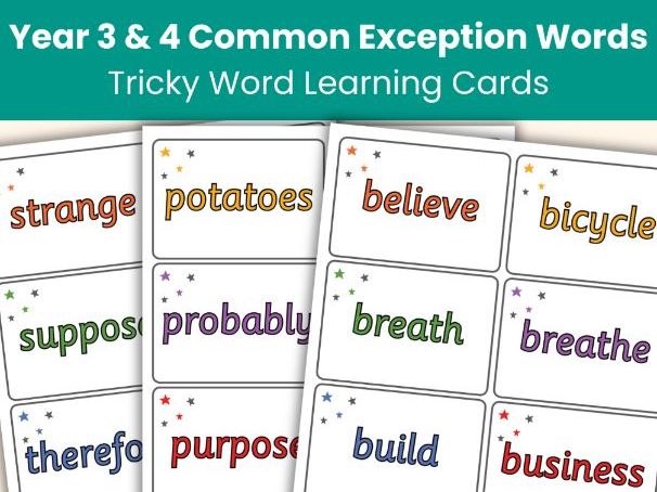 Common Exception Words Flashcards | Printable Word Cards | Phonics Resource