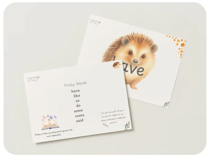 Autumn Tricky Word Hedgehogs - Phase 4 (part 1)