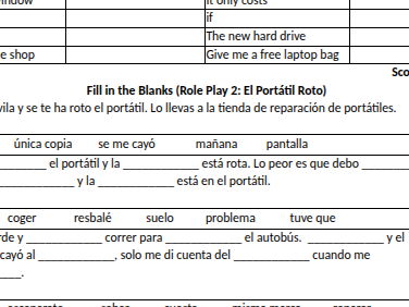 Role Plays Practise (Leaving Cert)