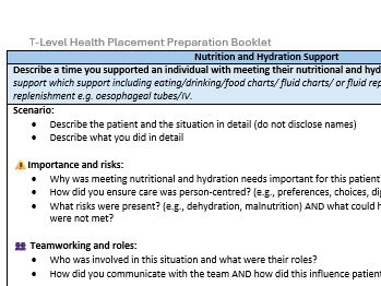 T-Level Health Placement Booklet