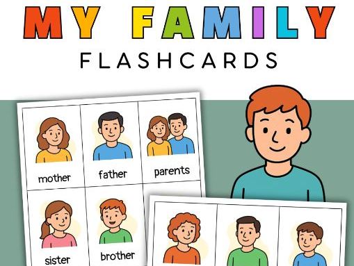 My Family Flashcards – Cute ESL Vocabulary Cards for Kids