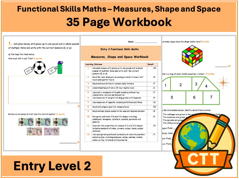 Entry Level 2 Functional Skills Maths - Measures, Shape and Space Workbook