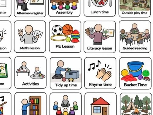 EDITABLE - Flip-up timetable with visuals