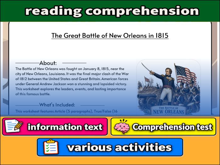 The Great Battle of New Orleans in 1815  & Comprehension ����Vlogt