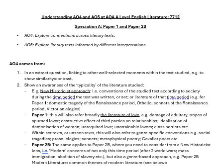 Guide to AO4 & AO5 at AQA A Level Eng 7712