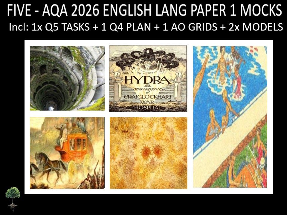 FIVE - AQA PAPER 1 | 2026 FULL MOCKS | Q5 TASKS | Q4 PLAN |AO GRIDS | MODELS