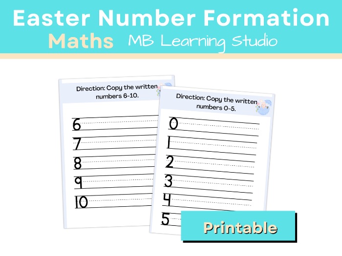 Easter Number Formation Worksheets – Numbers 0–10