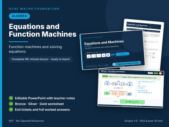 Equations and Function Machines – GCSE Maths Foundation Lesson