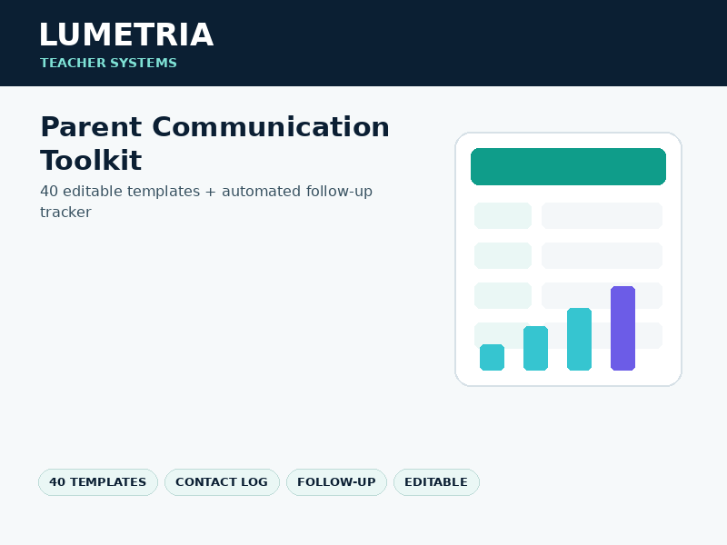 Parent Communication Toolkit | 40 Editable Templates + Contact & Follow-Up Tracker
