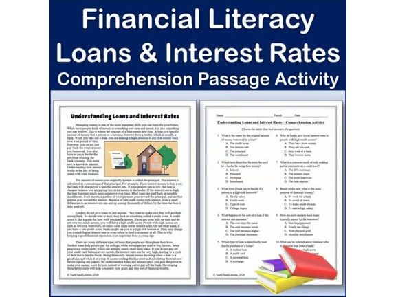 Financial Literacy: Loans and Interest Rates - Passage & Activity ...