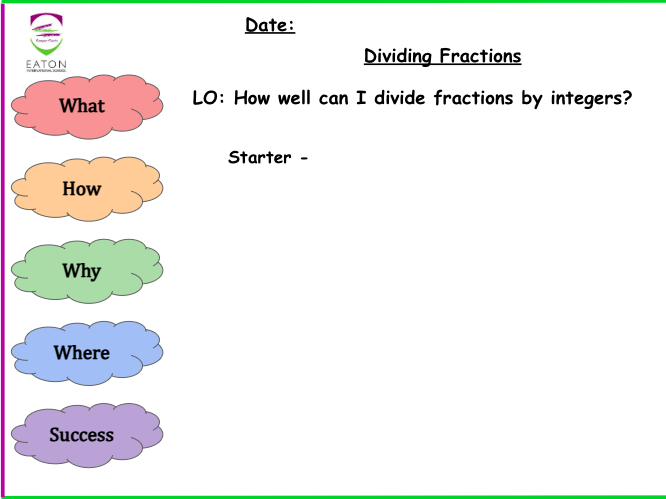 Primary - Dividing Fractions
