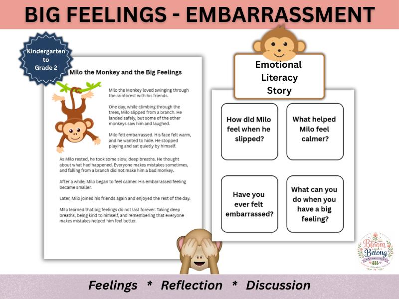 Milo the Monkey Feels Embarrassed | Emotional Literacy Story | Feelings, Emotions & Coping Skills