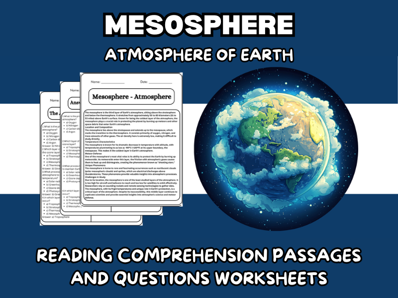 Mesosphere - Atmosphere of Earth Reading Comprehension Passages and ...