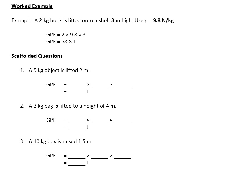 GPE - Gravitational Potential Energy - Calculations