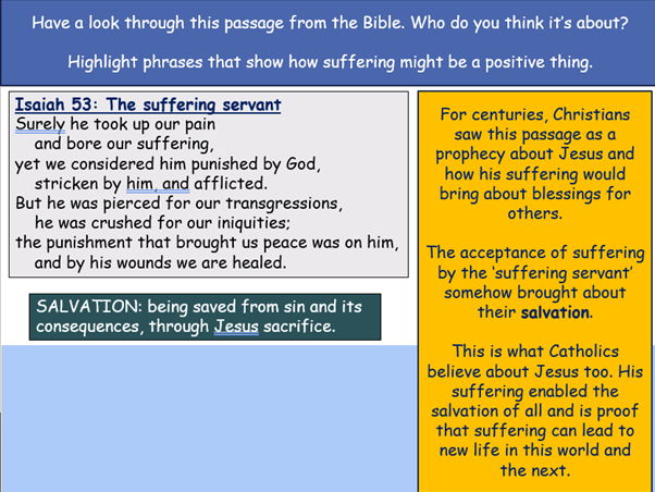 Catholic beliefs about Suffering