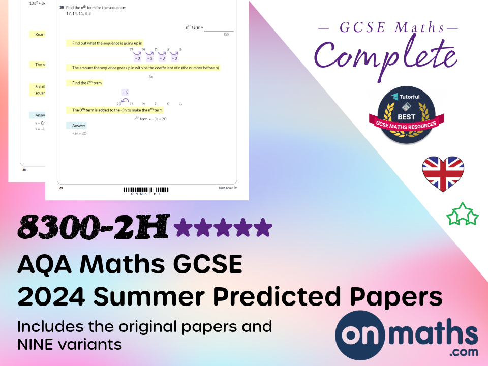 (Post-Paper 1) 2024 June AQA Paper 2 Higher Maths GCSE Predicted Paper