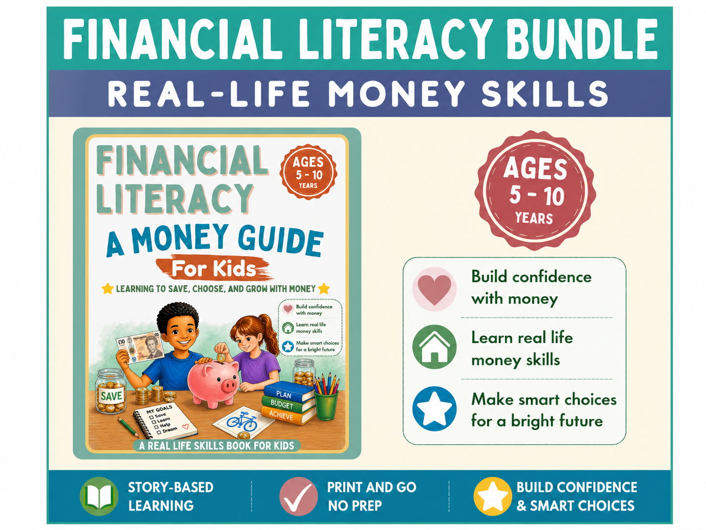 Financial Literacy Workbook for Kids Ages 5–10 | KS1 KS2 PSHE Money Activities Financial Education