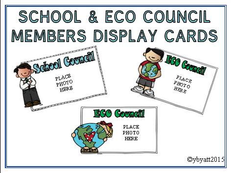 SCHOOL & ECO COUNCIL MEMBERS DISPLAY CARDS - MELONHEADZ