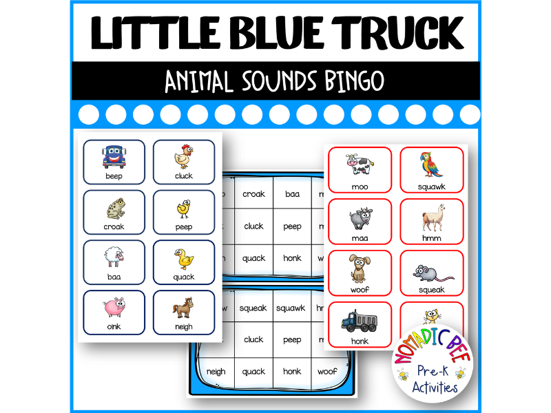 The Little Blue Truck Activities - Animal Sounds Bingo