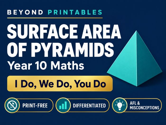 Finding the Surface Area of Pyramids | I Do, We Do, You Do | Year 10 Maths print-free LESSON